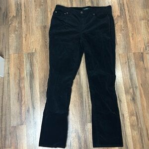Lauren Ralph Lauren Women’s 12 Black Velvet Corduroy Modern‎ Straight Jeans